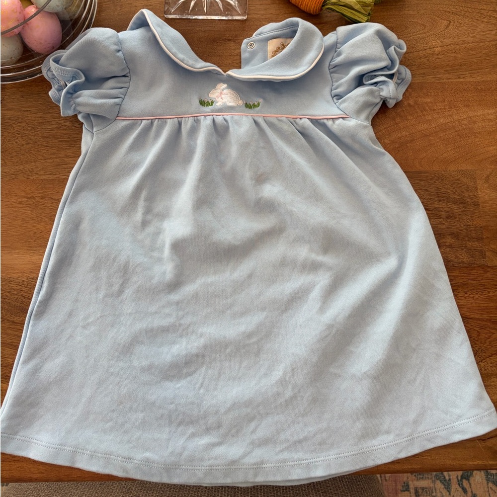 The Beaufort Bonnet Company Light Blue Easter Bunny Dress